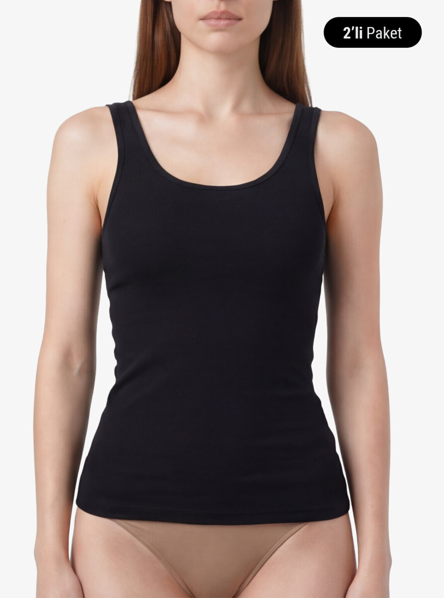 2 Pack Singlet Essential 1590 - Black - Blackspade