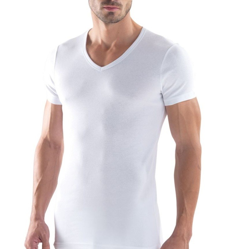 Classic Rib Erkek V Yaka T-Shirt 9356 - Beyaz - 1