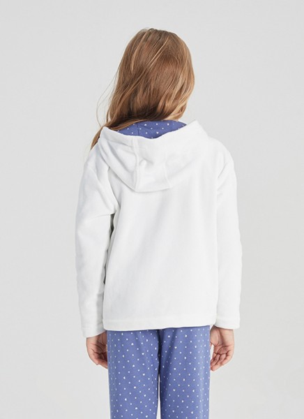 Çocuk Polar Fermuarlı Sweatshirt 50376 - Krem - 2