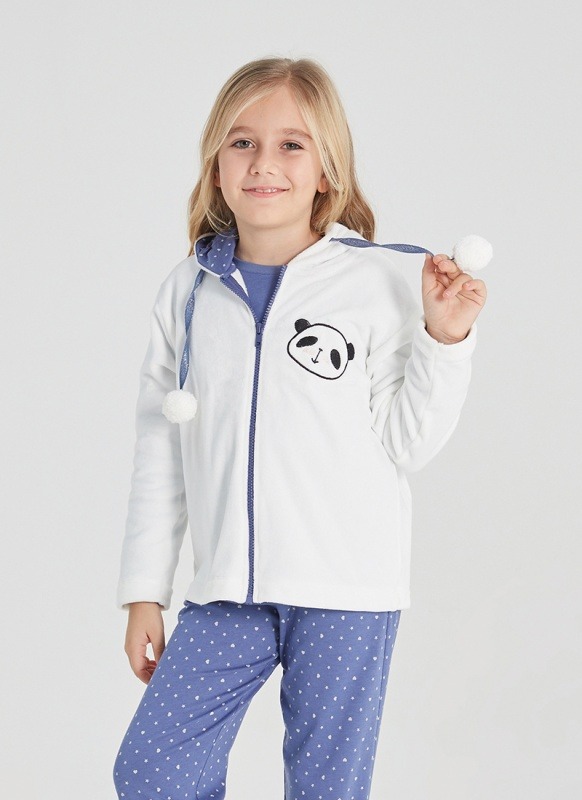 Çocuk Polar Fermuarlı Sweatshirt 50376 - Krem - 1