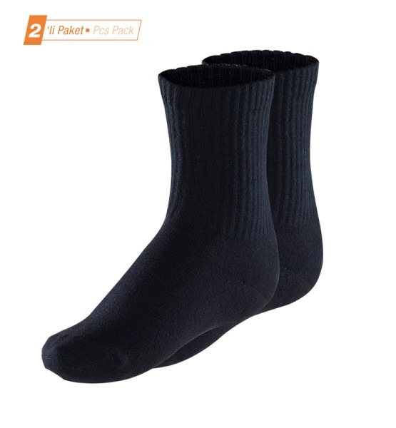 Çocuk Termal Çorap 2. Seviye 2'li Paket 9995 - Siyah - 1