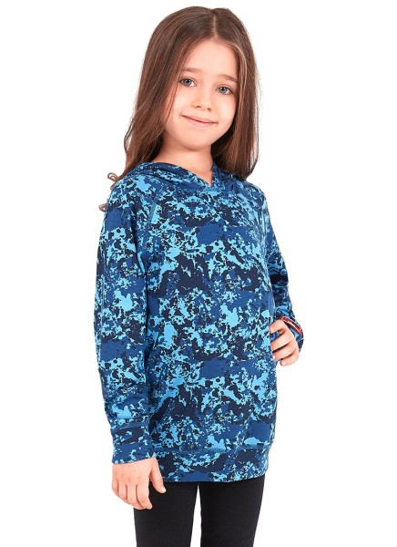 Çocuk Termal Sweatshirt 2. Seviye 5946 - Mavi Çizgi Desenli - 1