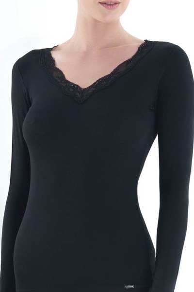 Kadın T-Shirt Comfort 1344 - Siyah - Blackspade
