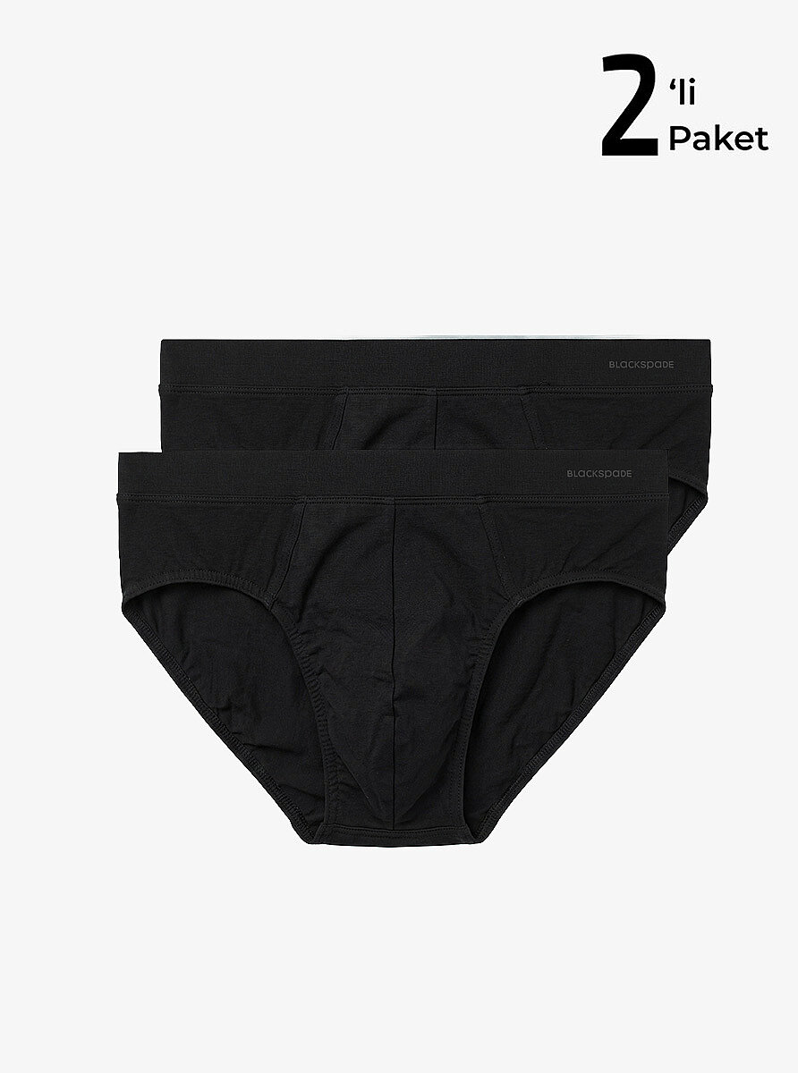 Erkek Slip Külot 2'li Paket 9617 - Siyah - 1