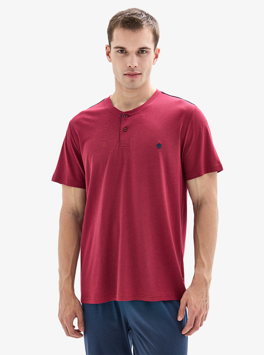 Erkek 3'lü Pijama Takımı 40878 - Bordo - 1