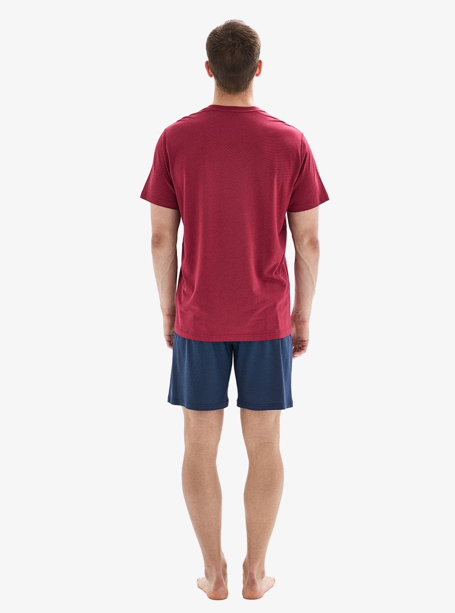 Erkek 3'lü Pijama Takımı 40878 - Bordo - 6