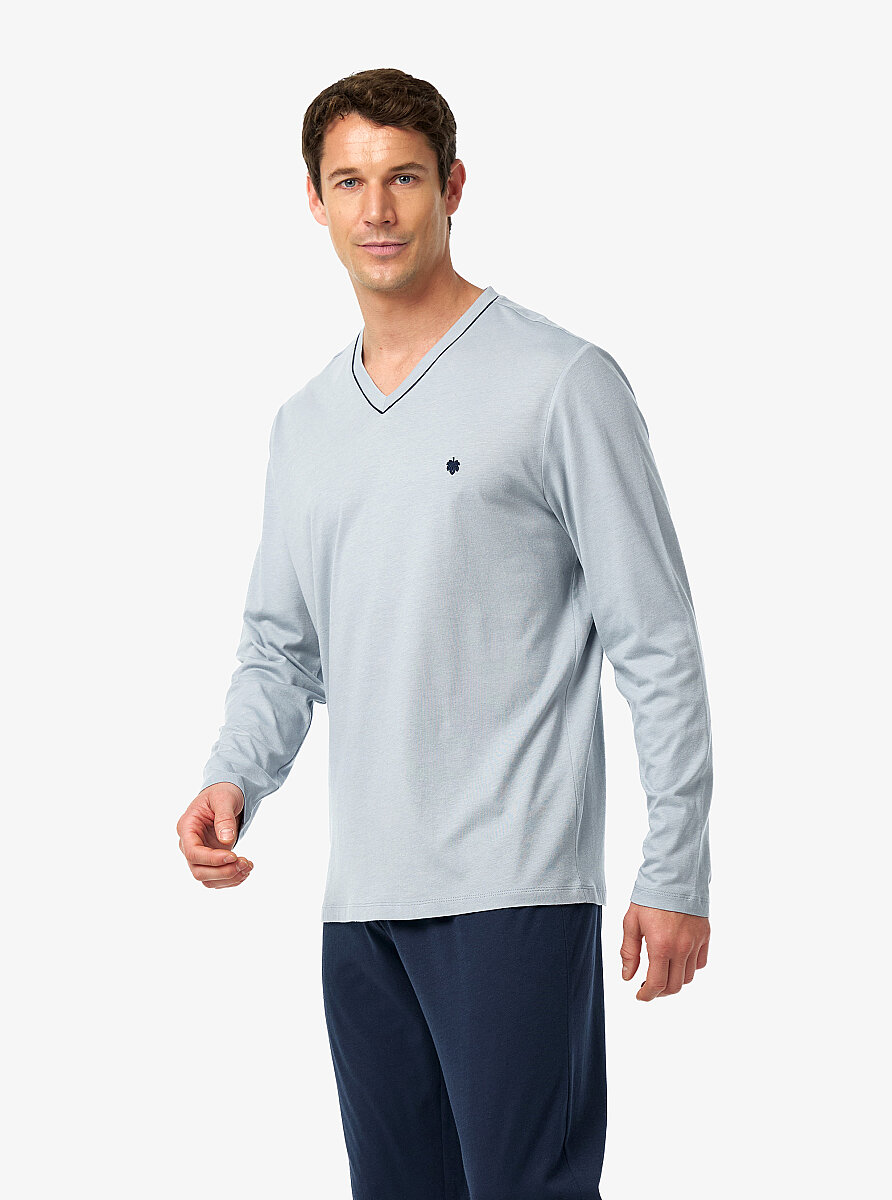Erkek 3'lü Set Pijama Takımı 40962 - Gri - 5