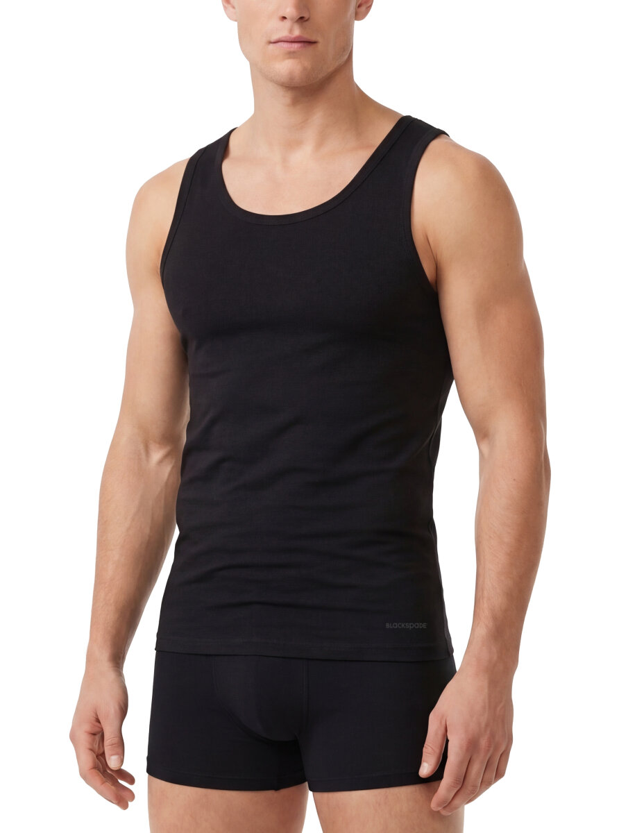 Erkek Atlet 2'li Paket Loose Fit 9225 - Siyah - 3