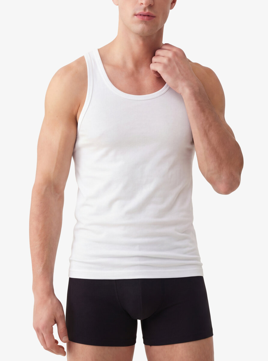 Erkek Pamuk Atlet 2'li Paket 9485 - Beyaz - 2