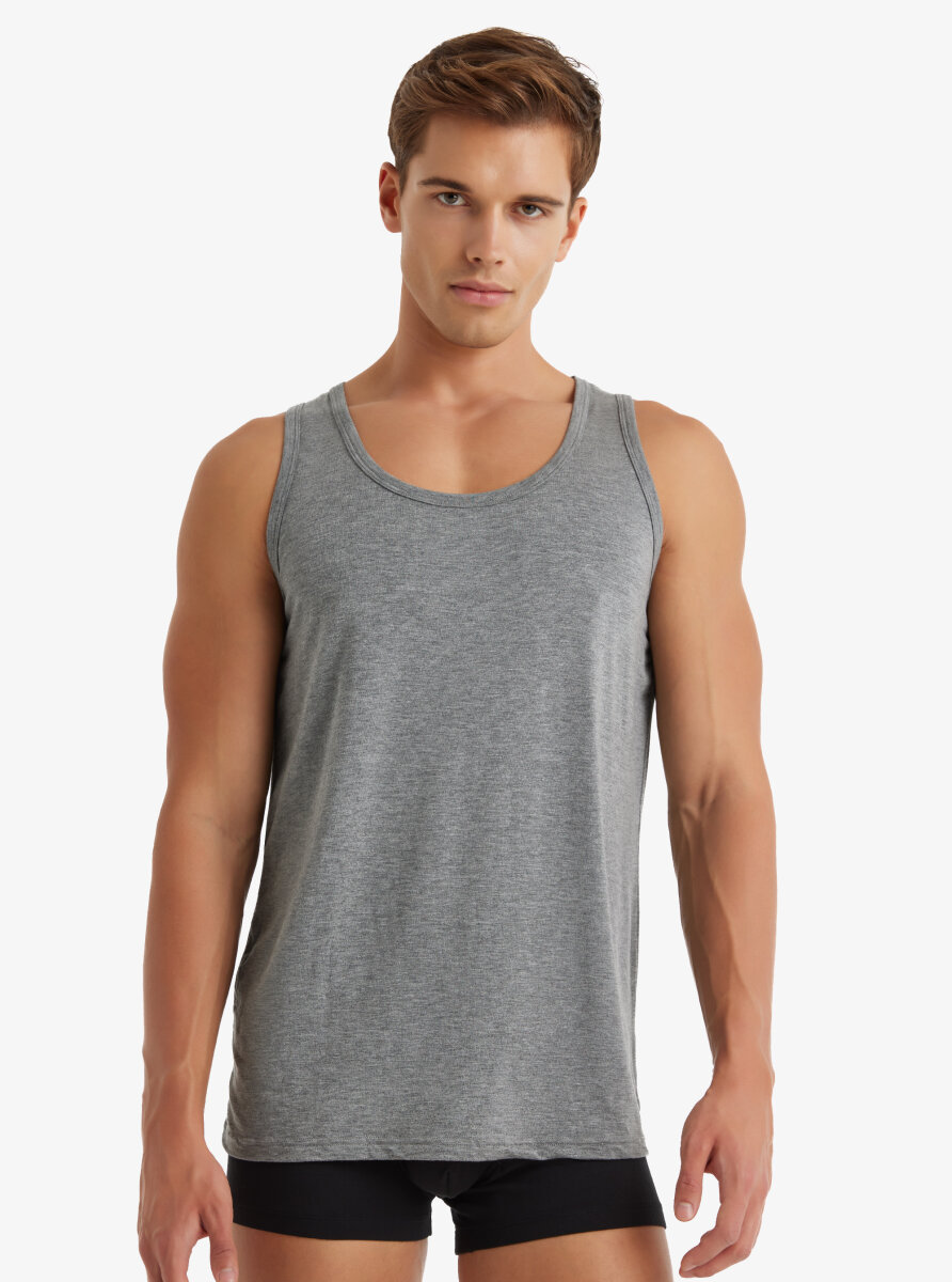 Erkek Atlet Silver 9305 - Gri Melanj - Blackspade