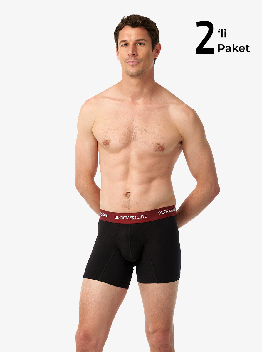 Erkek Boxer 2'li Paket Comfort 9618 - Gri Siyah