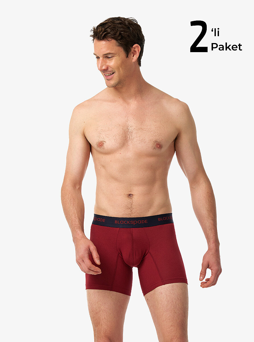 Erkek Boxer 2'li Paket Comfort 9618 - Lacivert Kırmızı - 3