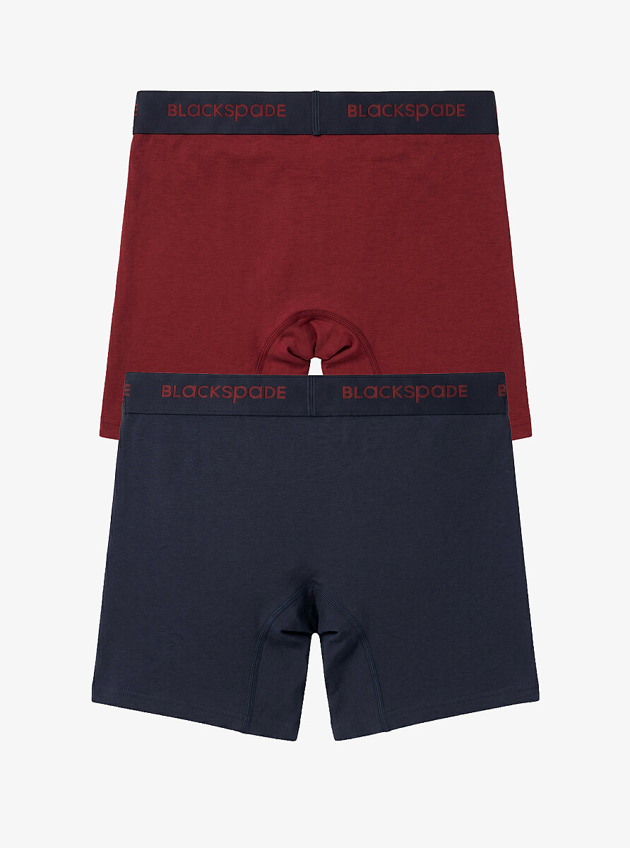 Erkek Boxer 2'li Paket Comfort 9618 - Lacivert Kırmızı - Blackspade (1)