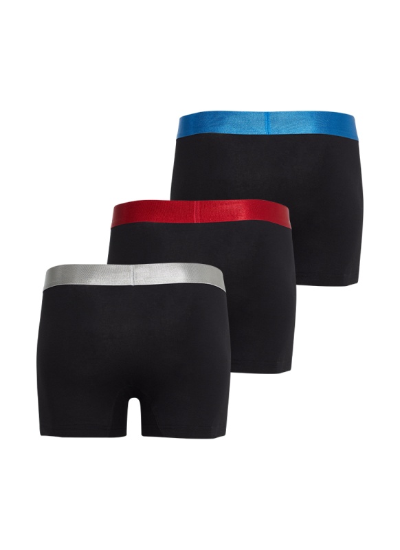 Erkek Boxer 3'lü Paket Modern Basics 9470 - Siyah - 2