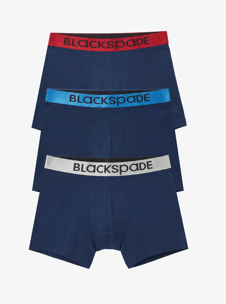 Erkek Boxer 3'lü Paket Modern Basics 9471 - Mavi