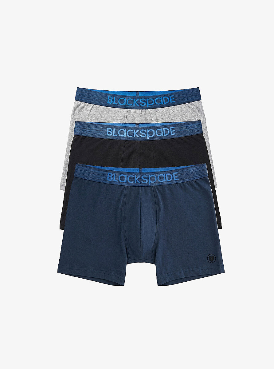 Erkek Boxer 3'lü Paket Modern Basics 9473 - Gri Lacivert Siyah - 1