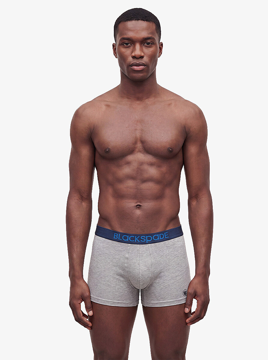 Erkek Boxer 3'lü Paket Modern Basics 9473 - Gri Lacivert Siyah - 3
