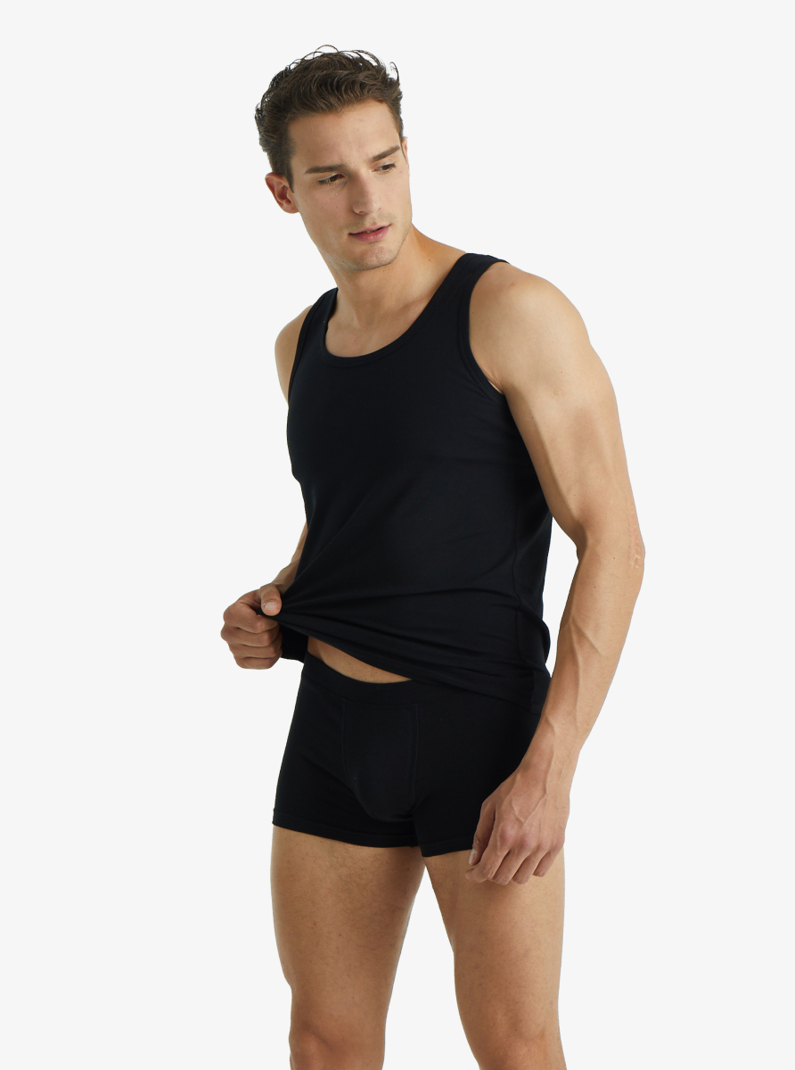 Erkek Organik Pamuk Elastan Boxer 9481 - Siyah - 1