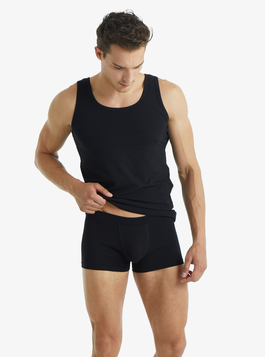 Erkek Organik Pamuk Elastan Boxer 9481 - Siyah - 2