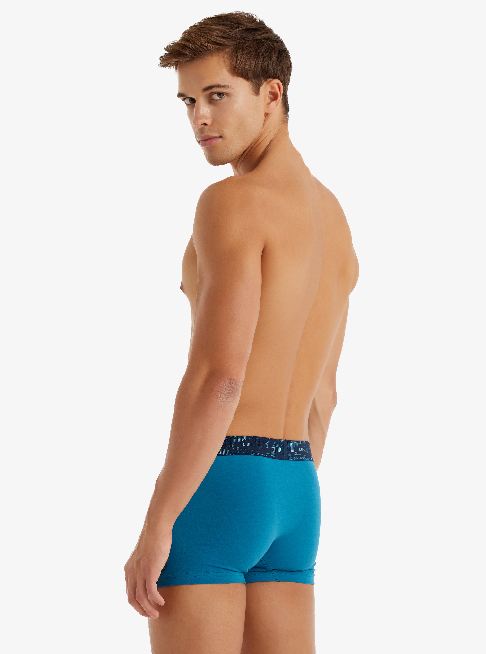 Erkek Pamuk Elastan Boxer 9556 - Mavi - 2