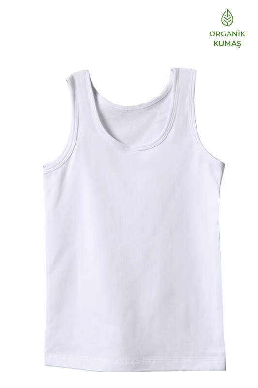 Erkek Çocuk Organik Atlet 9400 - Beyaz - Blackspade