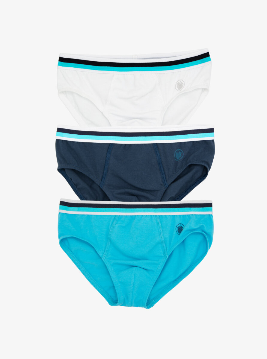 Erkek Çocuk Külot 3'lü Paket 9394 - Lacivert Aqua Beyaz - 1