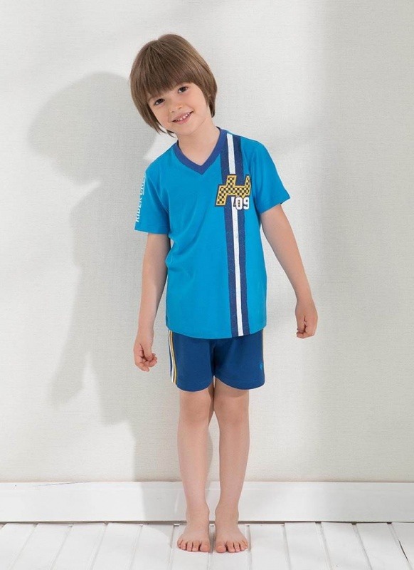 Erkek Çocuk Pijama Şort - Set 7646 - Mavi - 1