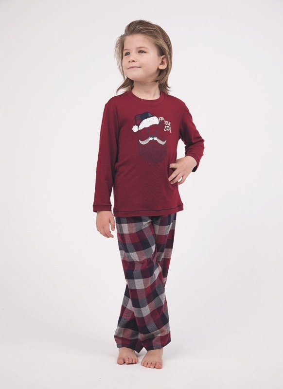 Erkek Çocuk Pijama Takımı - 30026 - Bordo - 1