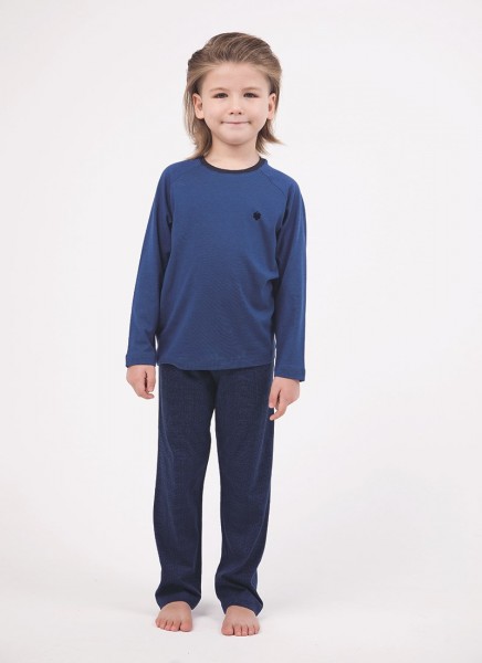 Erkek Çocuk Pijama Takımı - 30030 - Mavi - 1