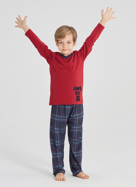 Erkek Çocuk Pijama Takımı 30401 - Kırmızı - 1