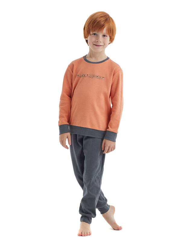 Erkek Çocuk Pijama Takımı 40110 - Turuncu - Blackspade