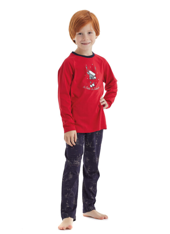 Erkek Çocuk Pijama Takımı 40111 - Kırmızı - 1