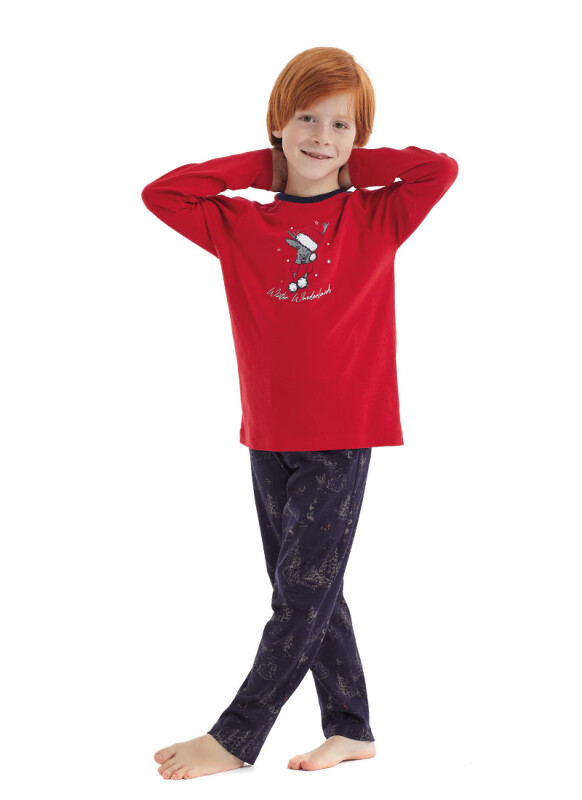 Erkek Çocuk Pijama Takımı 40111 - Kırmızı - 3