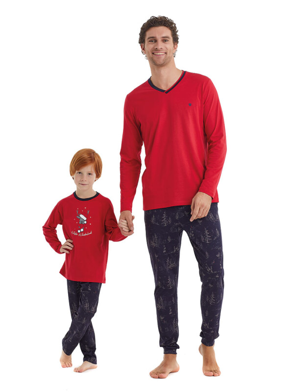 Erkek Çocuk Pijama Takımı 40111 - Kırmızı - 4