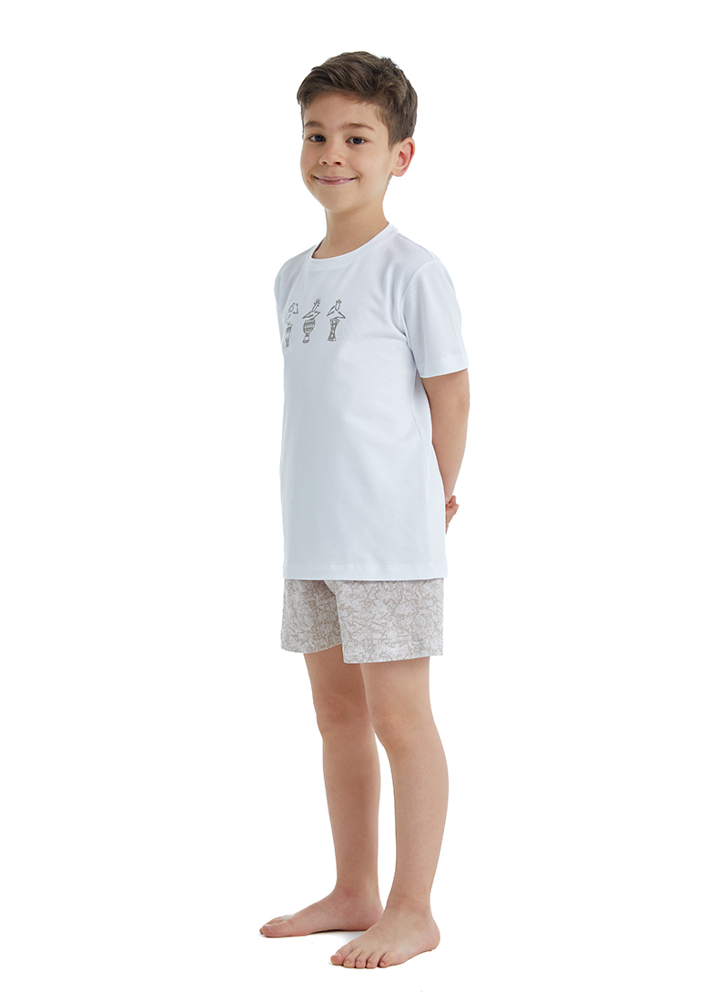 Erkek Çocuk Pijama Takımı 40476 - Krem - 3