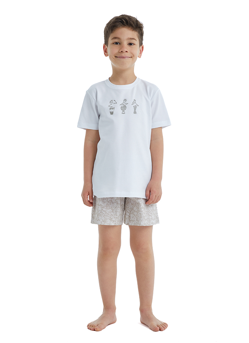 Erkek Çocuk Pijama Takımı 40476 - Krem - 1