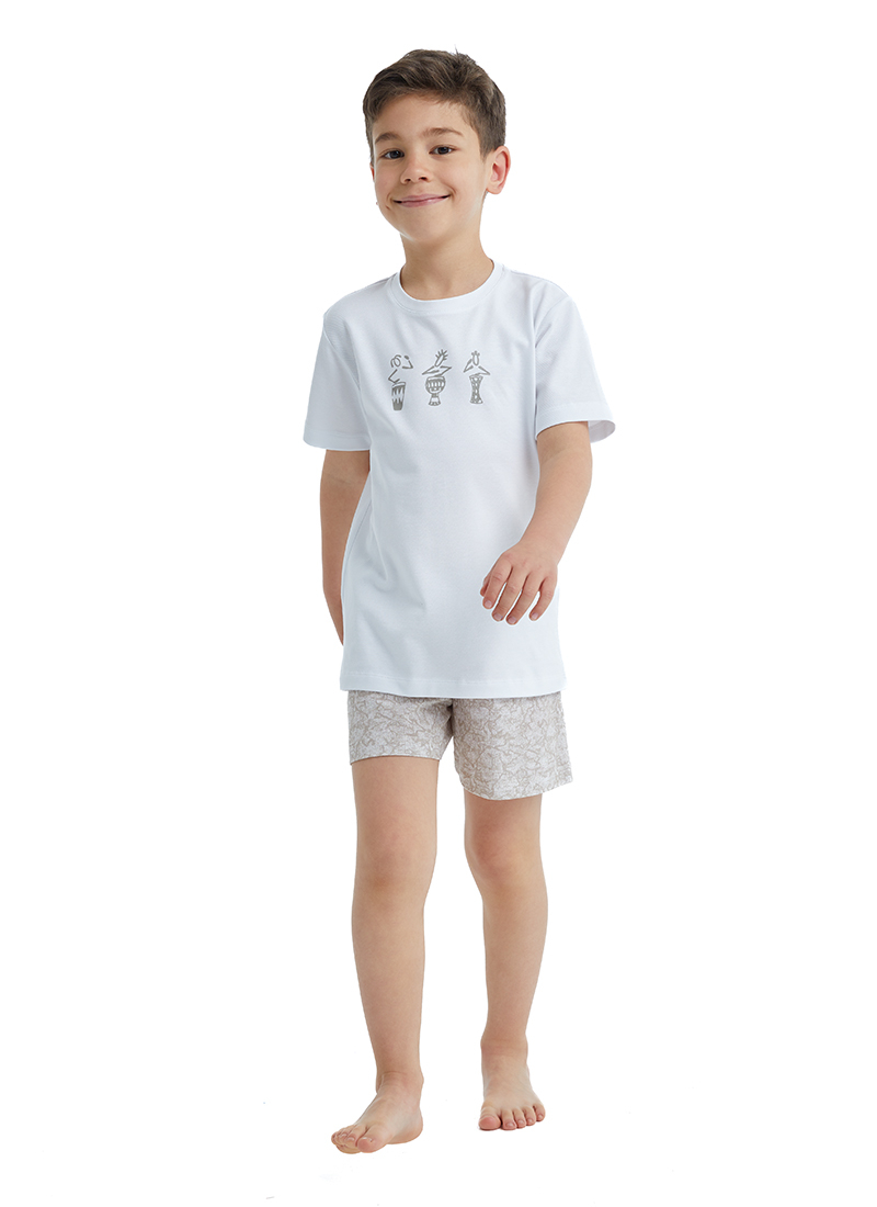 Erkek Çocuk Pijama Takımı 40476 - Krem - 4
