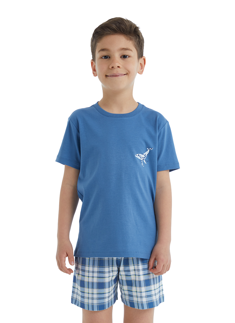 Erkek Çocuk Pijama Takımı 40493 - Mavi - 4
