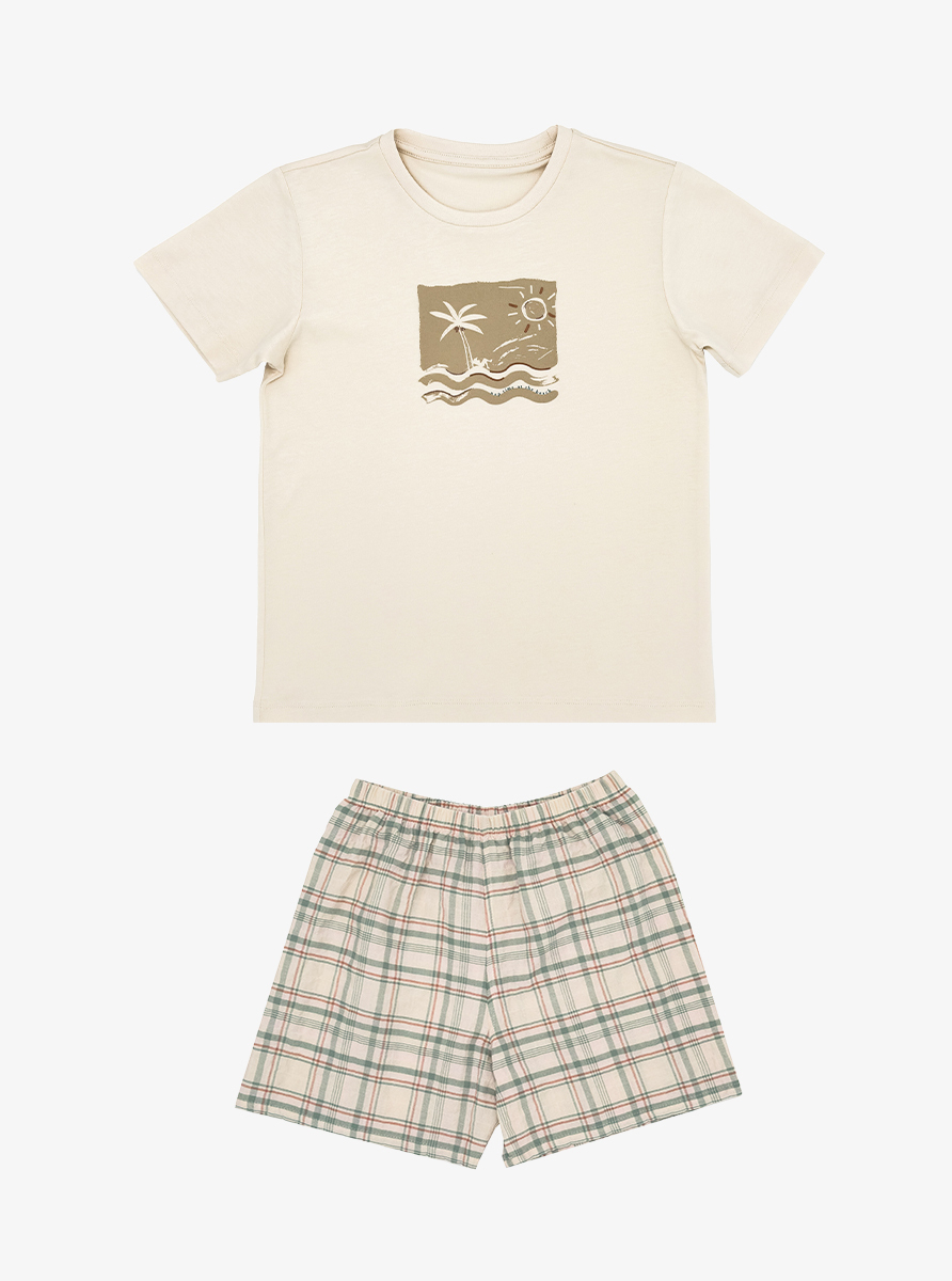 Erkek Çocuk Pijama - Set 40494 - Krem