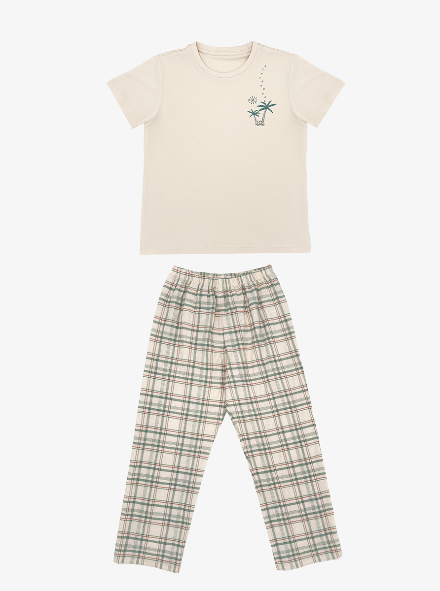 Erkek Çocuk Pijama - Set 40494 - Krem