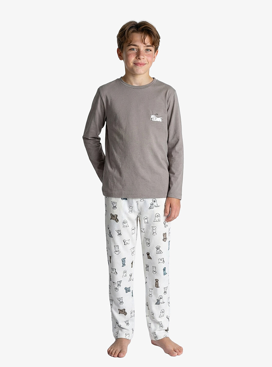 Erkek Çocuk Pijama Takımı 41023 - Vizon