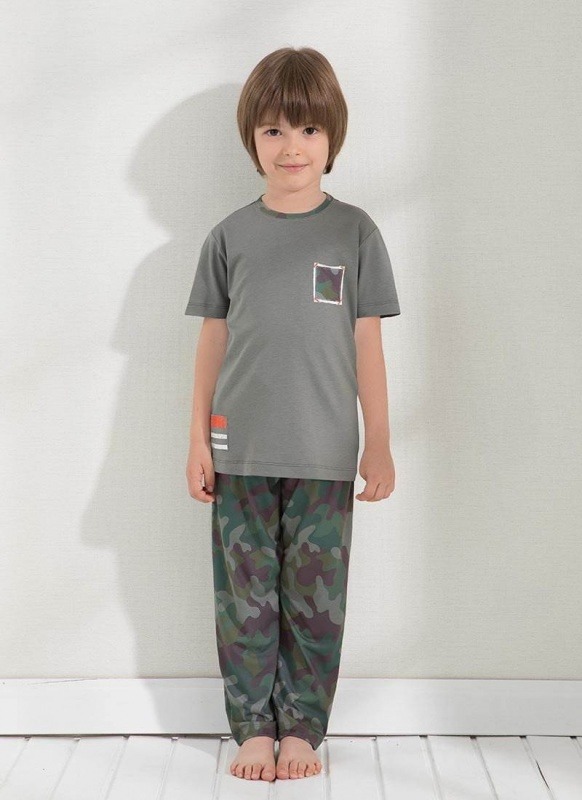 Erkek Çocuk Pijama Takımı 7648 - Haki - 1