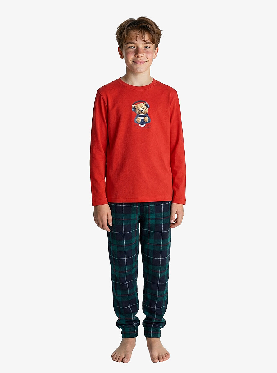 Erkek Çocuk Polar Pijama Takımı 41028 - Kırmızı - Blackspade
