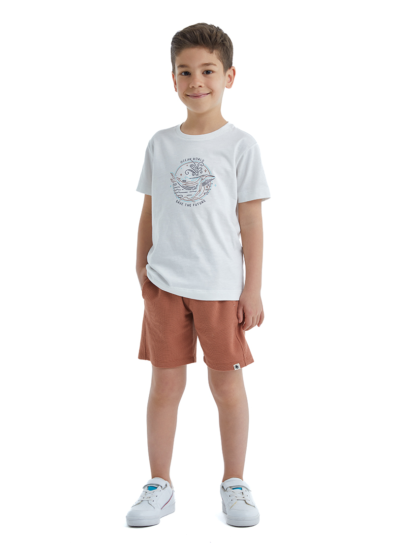 Erkek Çocuk T-Shirt 40482 - Beyaz - 3