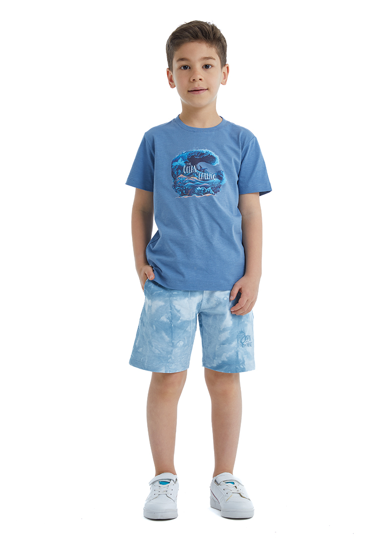 Erkek Çocuk T-Shirt 40483 - Mavi - 1