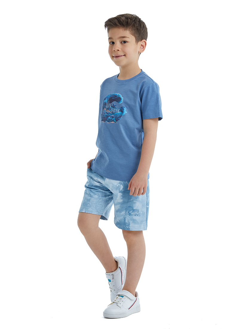 Erkek Çocuk T-Shirt 40483 - Mavi - 3