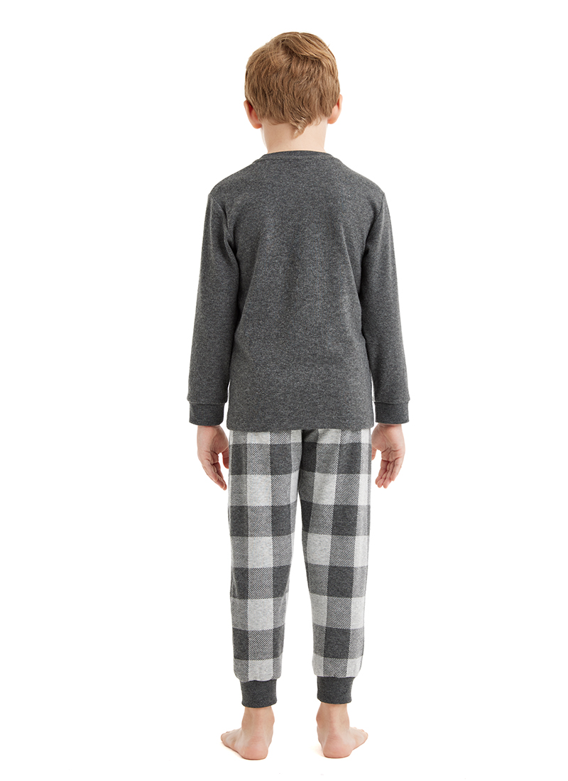 Termal Erkek Çocuk Pijama Takımı 40568 - Gri Melanj - 2