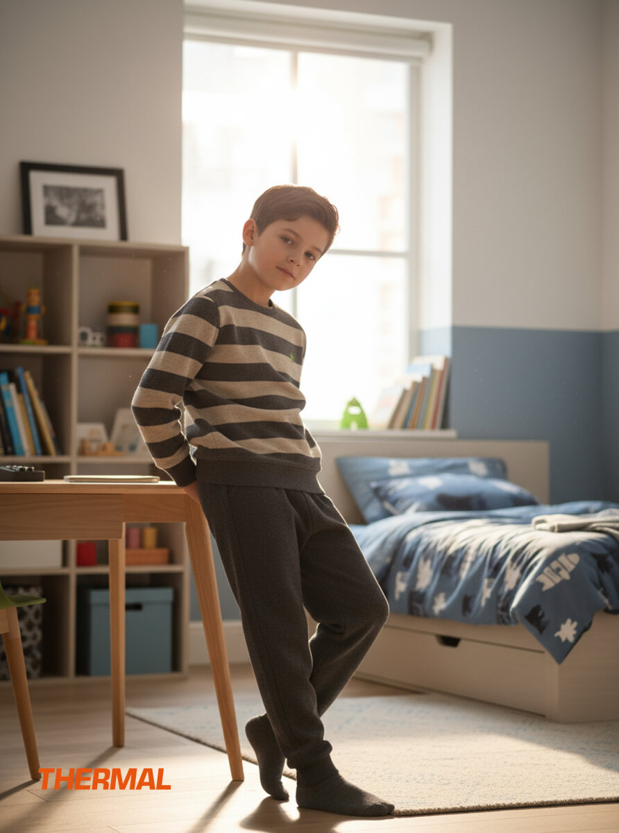 Erkek Çocuk Termal Pijama Takımı 40846 - Antrasit - 1