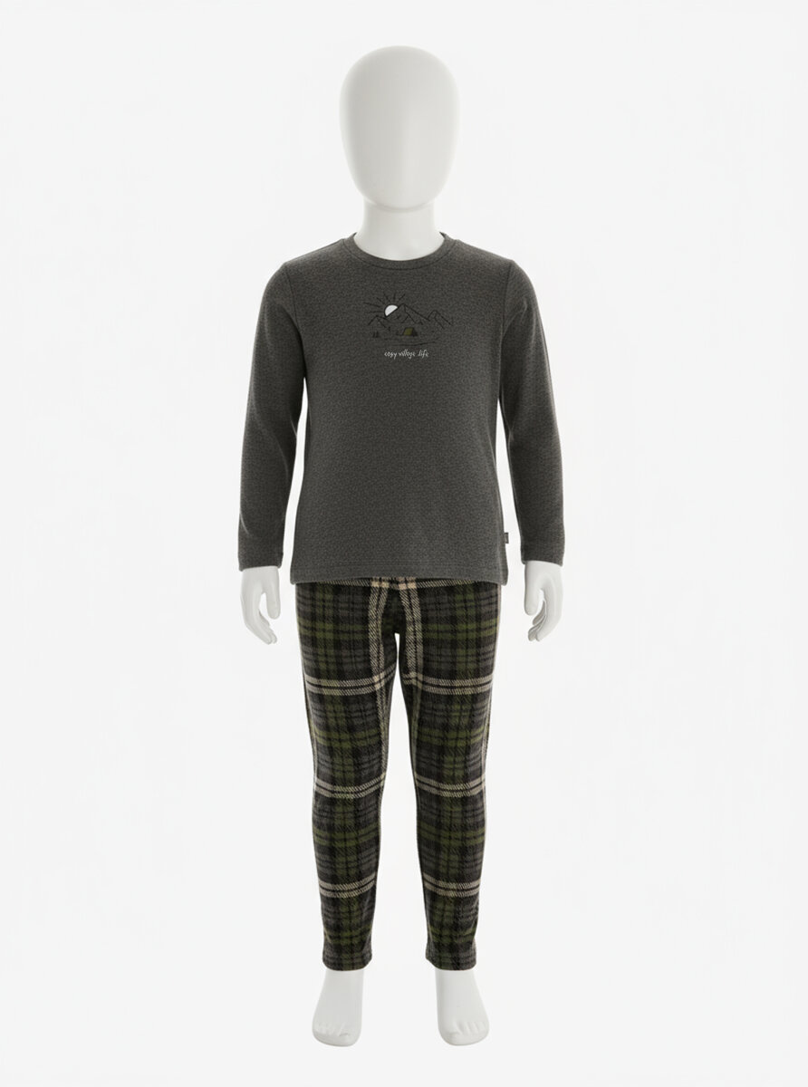 Erkek Çocuk Termal Pijama Takımı 40847 - Antrasit - 3