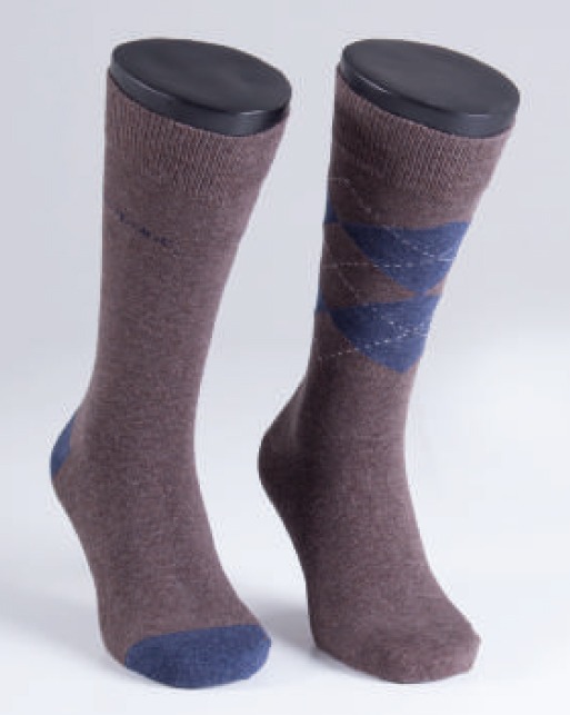 Erkek Çorap 2'li Paket 9909 - Kahverengi - 1